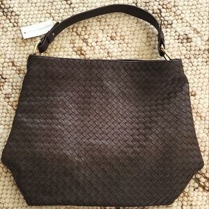 Lulu Dharma Brown Woven Women's Shoulder Bag